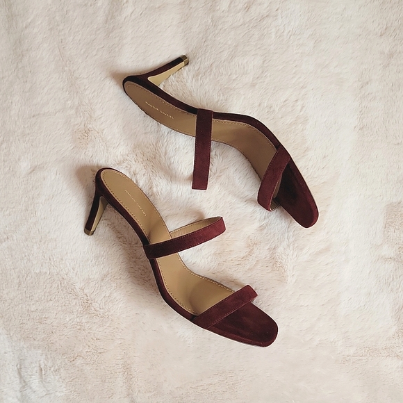 NIB. MANSUR GAVRIEL Fino sandal in burgundy suede - Picture 5 of 14